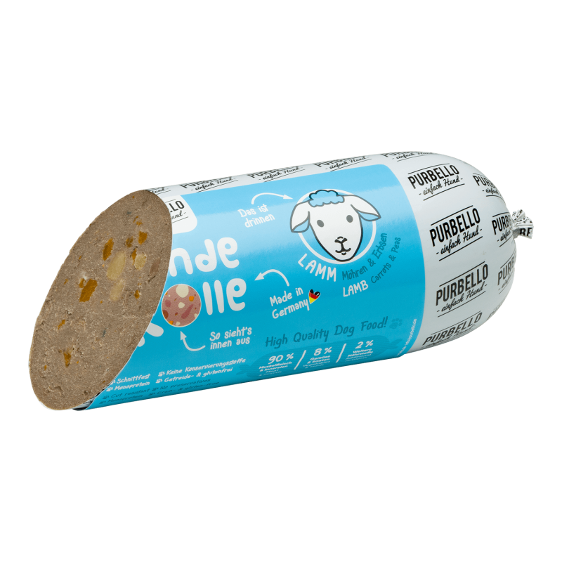 Purbello - HundeRolle "Lamm mit Möhren und Erbsen" 800g