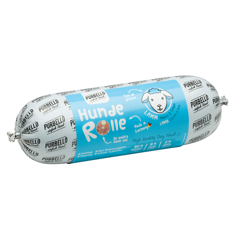 Purbello - HundeRolle "Lamm mit Möhren und Erbsen" 800g