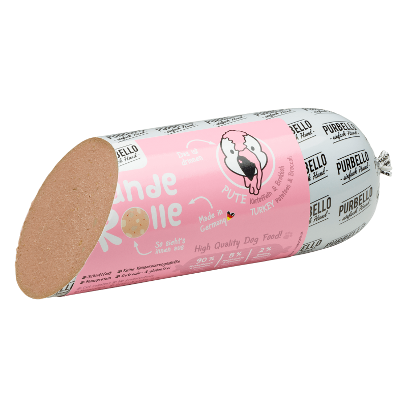 Purbello - HundeRolle "Pute mit Brokkoli und Kartoffeln" 800g