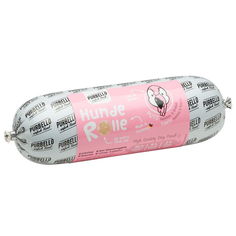 Purbello - HundeRolle "Pute mit Brokkoli und Kartoffeln" 800g