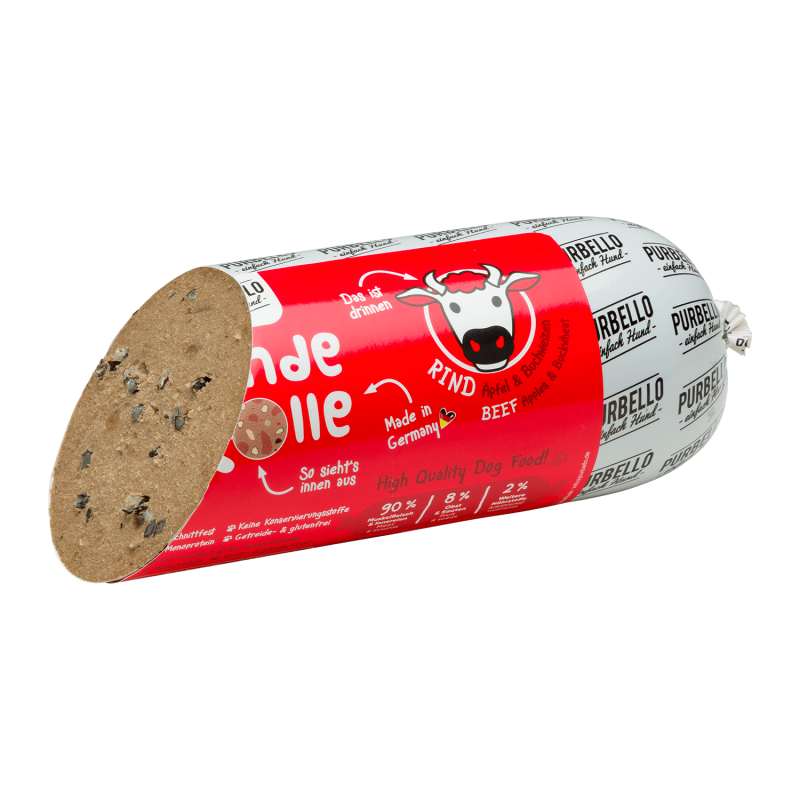 Purbello - HundeRolle "Rind mit Äpfeln und Buchweizen" 800g