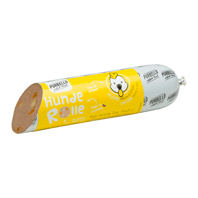 Purbello - HundeRolle "Huhn mit Möhren und Erbsen" 400g