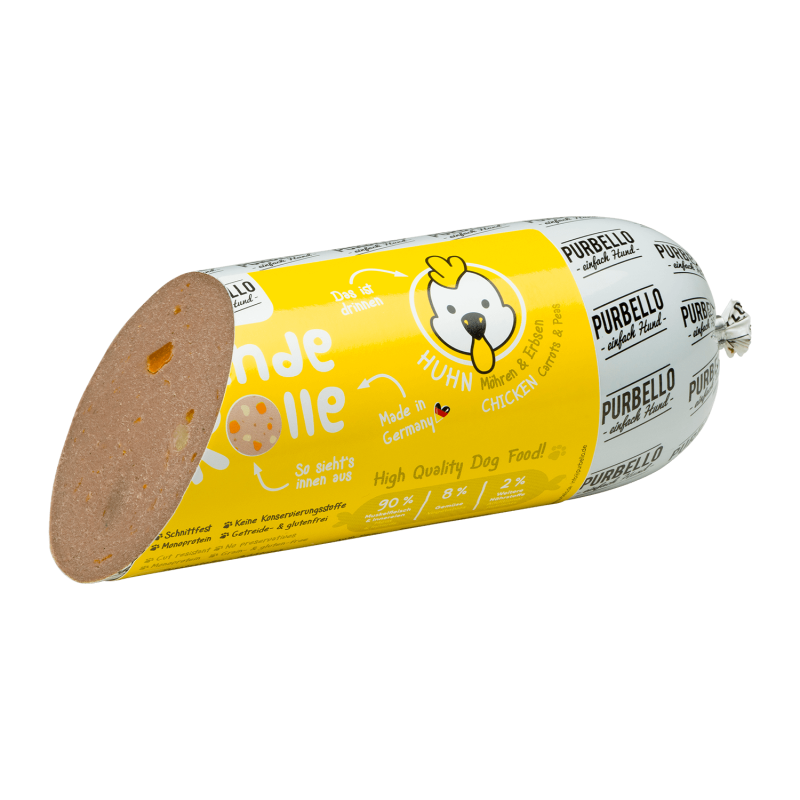 Purbello - HundeRolle "Huhn mit Möhren und Erbsen" 800g
