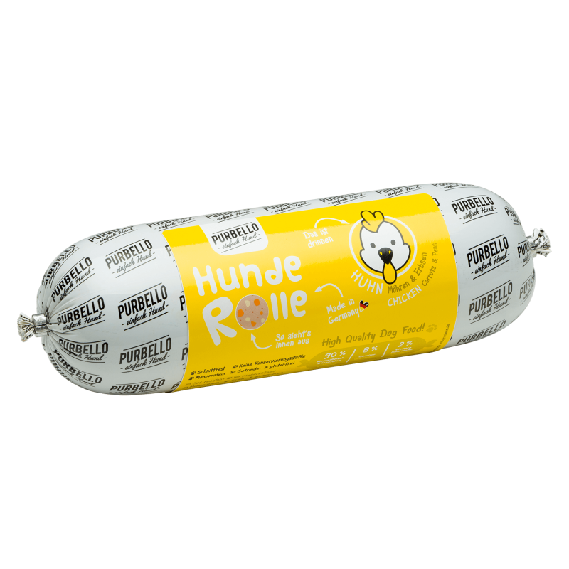 Purbello - HundeRolle "Huhn mit Möhren und Erbsen" 800g