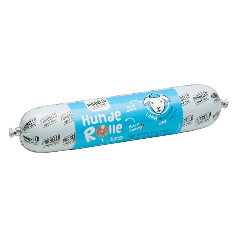 Purbello - HundeRolle "Lamm mit Möhren und Erbsen" 400g