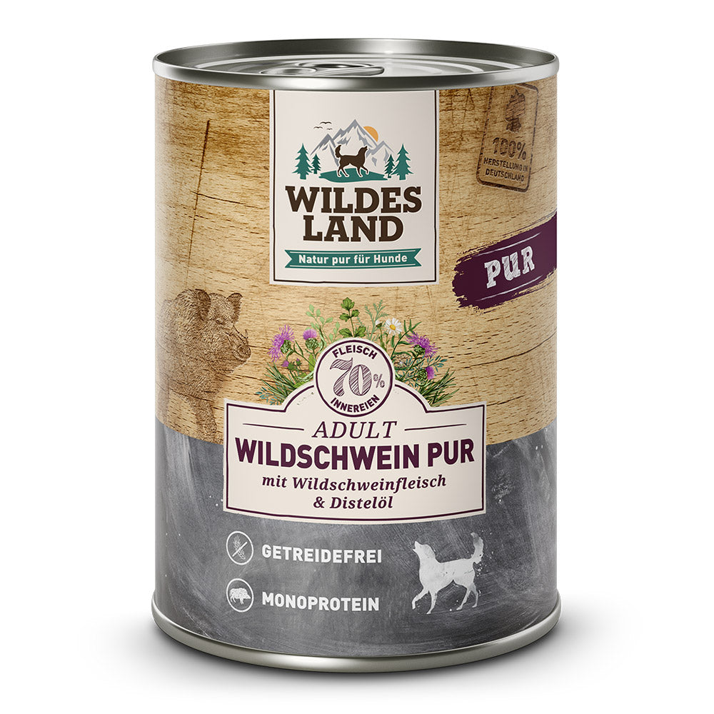 Wildes Land - Pur "Wildschwein mit Distelöl" 400g