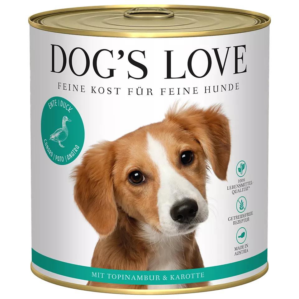 Dog's Love - "Adult" Ente mit Topinambur und Karotte 800g