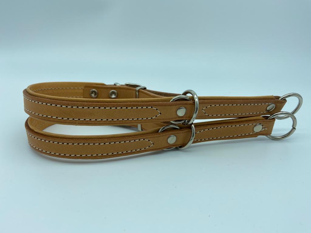 Halsband - Zugstopp "Zügelleder" handgenäht