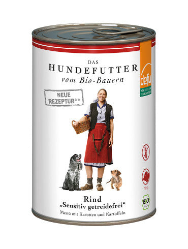 defu - BIO Nassfutter "Rind Sensitiv getreidefrei Hunde-Menü" 410g