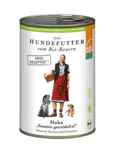 defu - BIO Nassfutter "Huhn Sensitiv getreidefrei Hunde-Menü" 410g