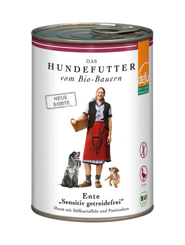 defu - BIO Nassfutter "Ente Sensitiv getreidefrei Hunde-Menü" 410g