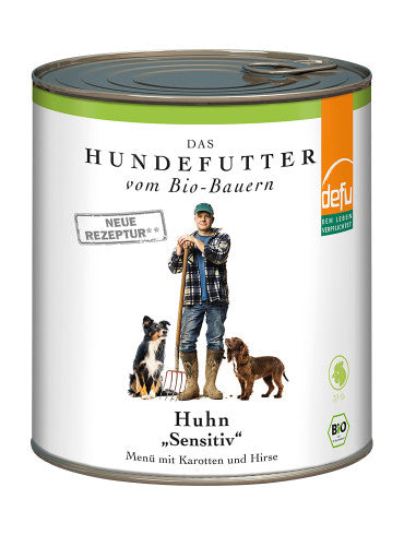defu - BIO Nassfutter "Huhn Sensitiv Hunde-Menü" 820g