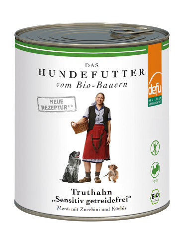 defu - BIO Nassfutter "Truthahn Sensitiv getreidefrei Hunde-Menü" 800g