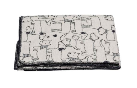 David Fussenegger - Hundedecke "Best Friends allover grau-rohweiß" 200x140cm