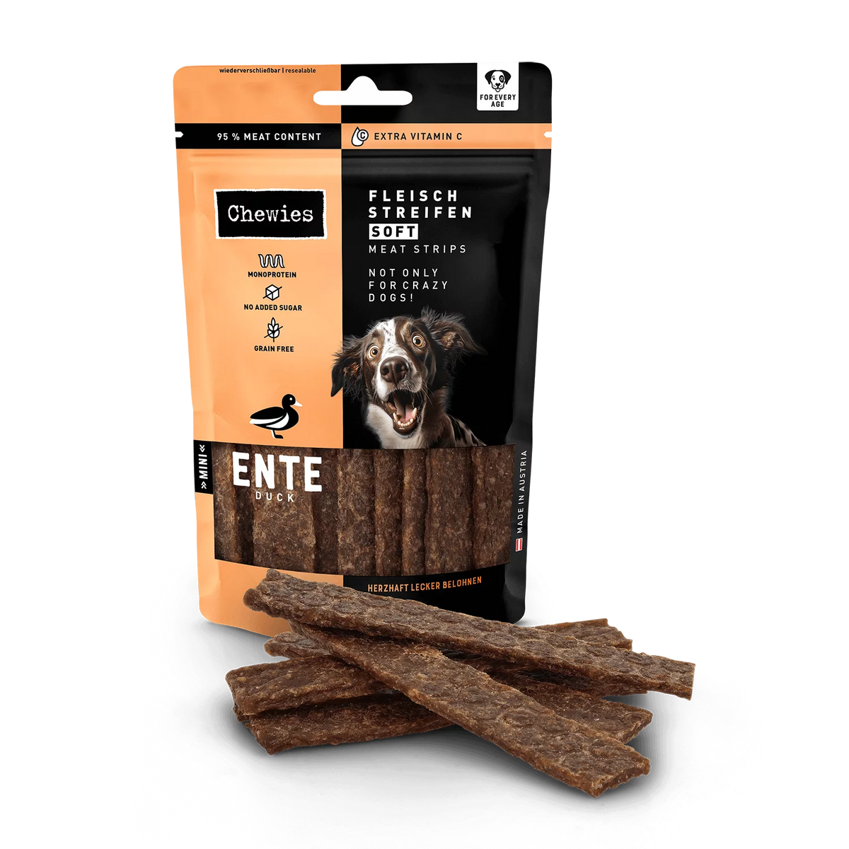 Chewies - Fleischstreifen Soft "Ente" 150g