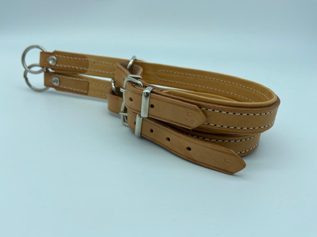 Halsband - Zugstopp "Zügelleder" handgenäht