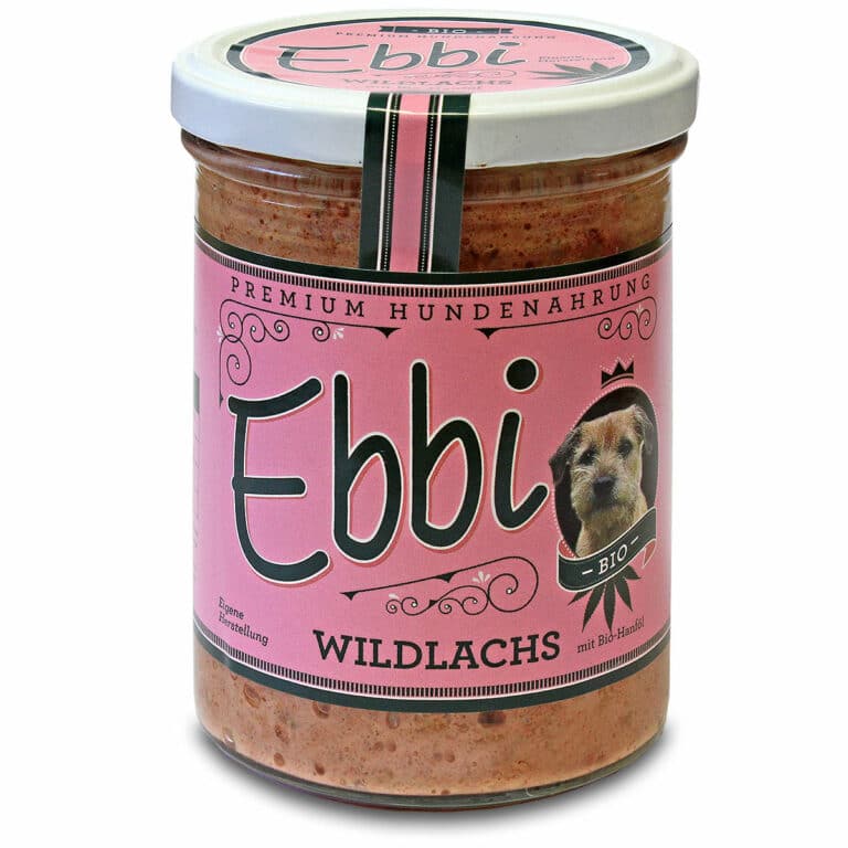 Wuff & Mau - Nassfutter Ebbi "Wildlachs mit Bio Hanföl" 400g