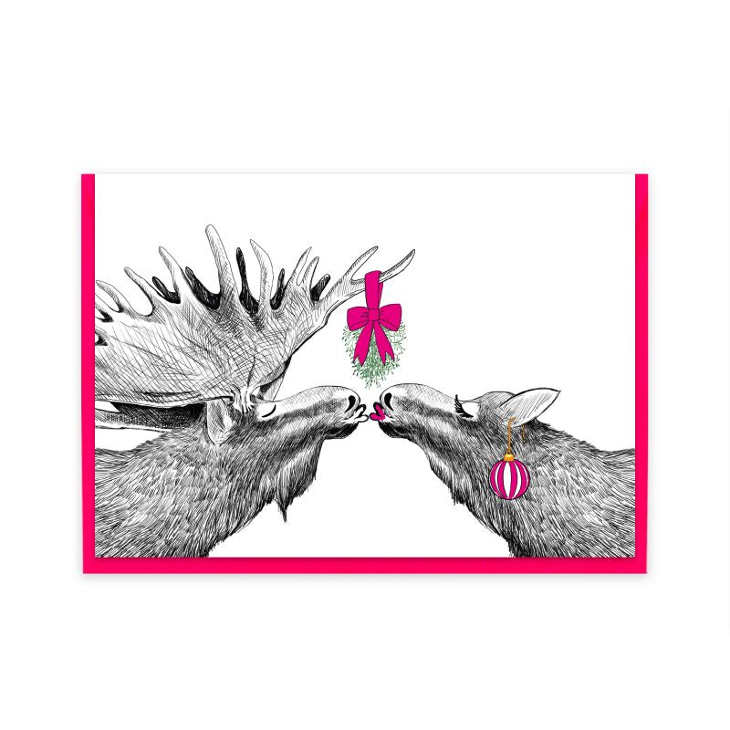 Grußkarte - Küssende Elche