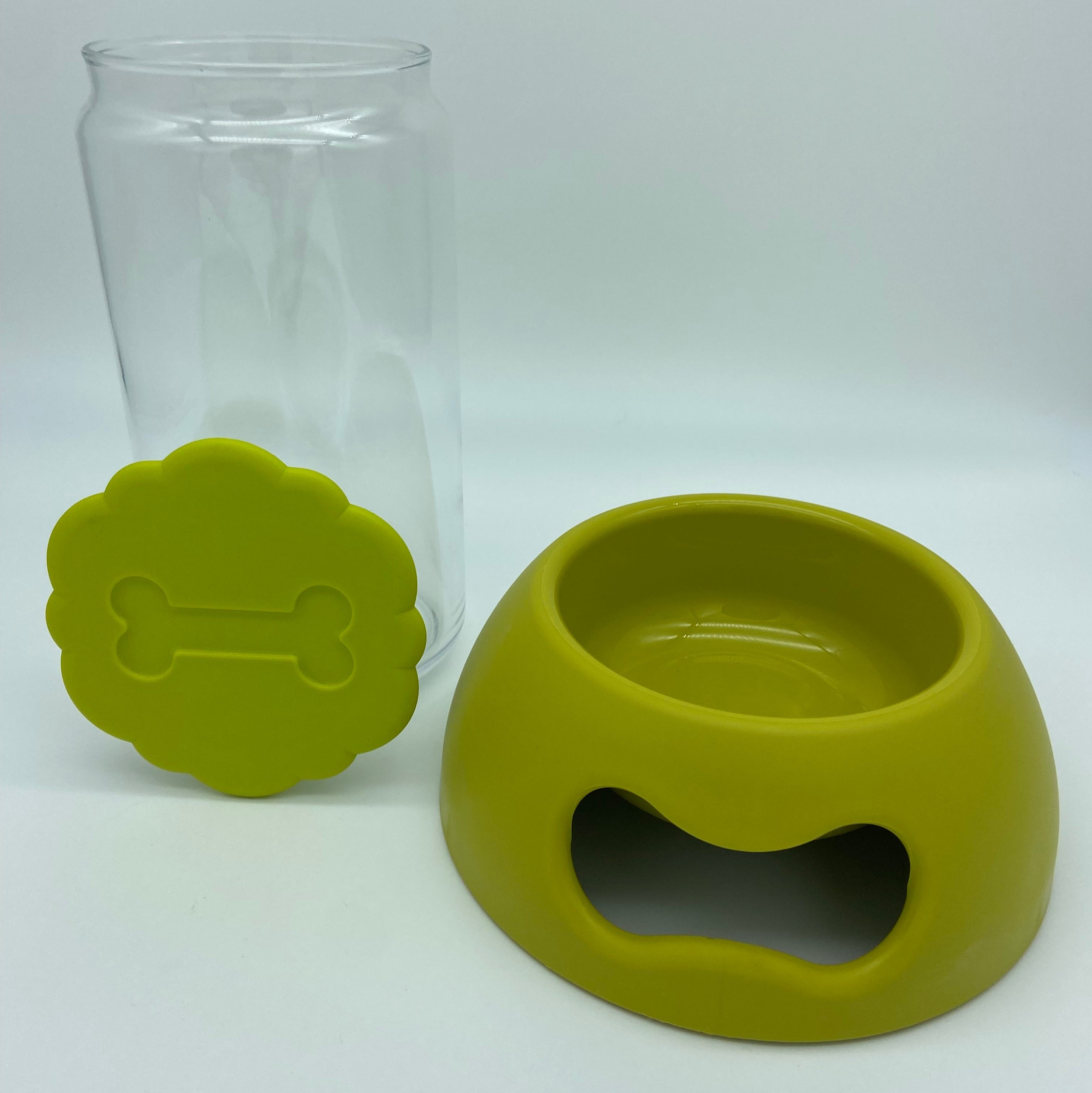 United Pets Set - Pappy Napf "grün" 0,5l mit Leckerli-Glas