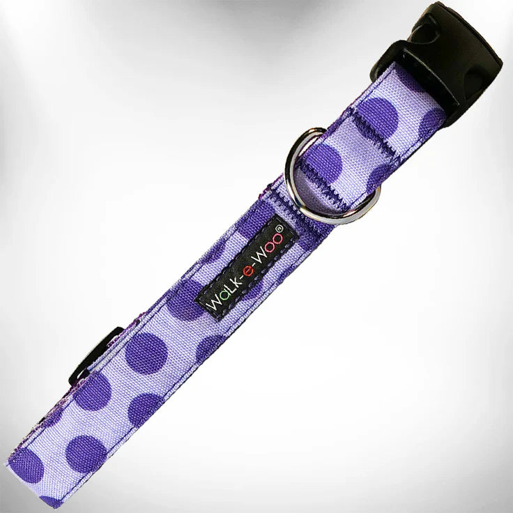 Walk-e-Woo - Halsband "Purple dot on lilac" in XS