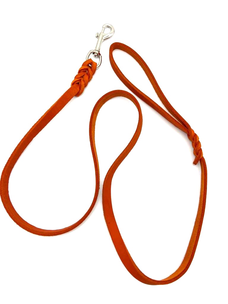 Fettleder - "Führleine 135cm" orange