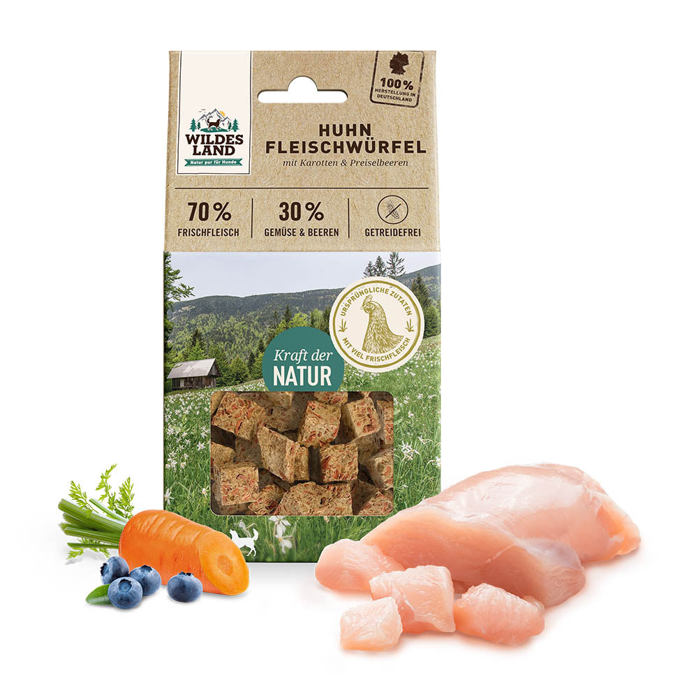 Wildes Land - Fleischwürfel "Huhn" 100g