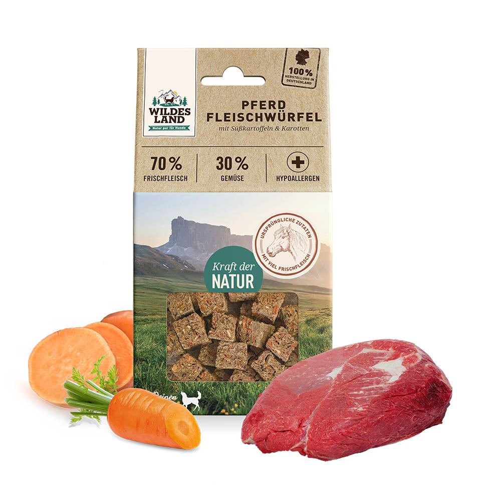 Wildes Land - Fleischwürfel "Pferd" 100g