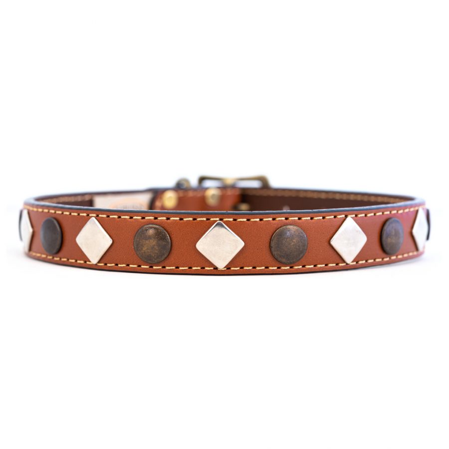 Auburn - Halsband Cognac mit Rauten