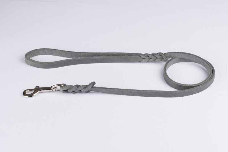 Fettleder - "Führleine 135cm" grau