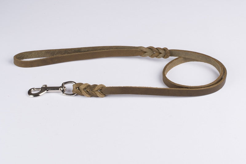 Fettleder - "Führleine 135cm" oliv