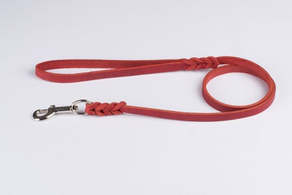 Fettleder - "Führleine 135cm" rot