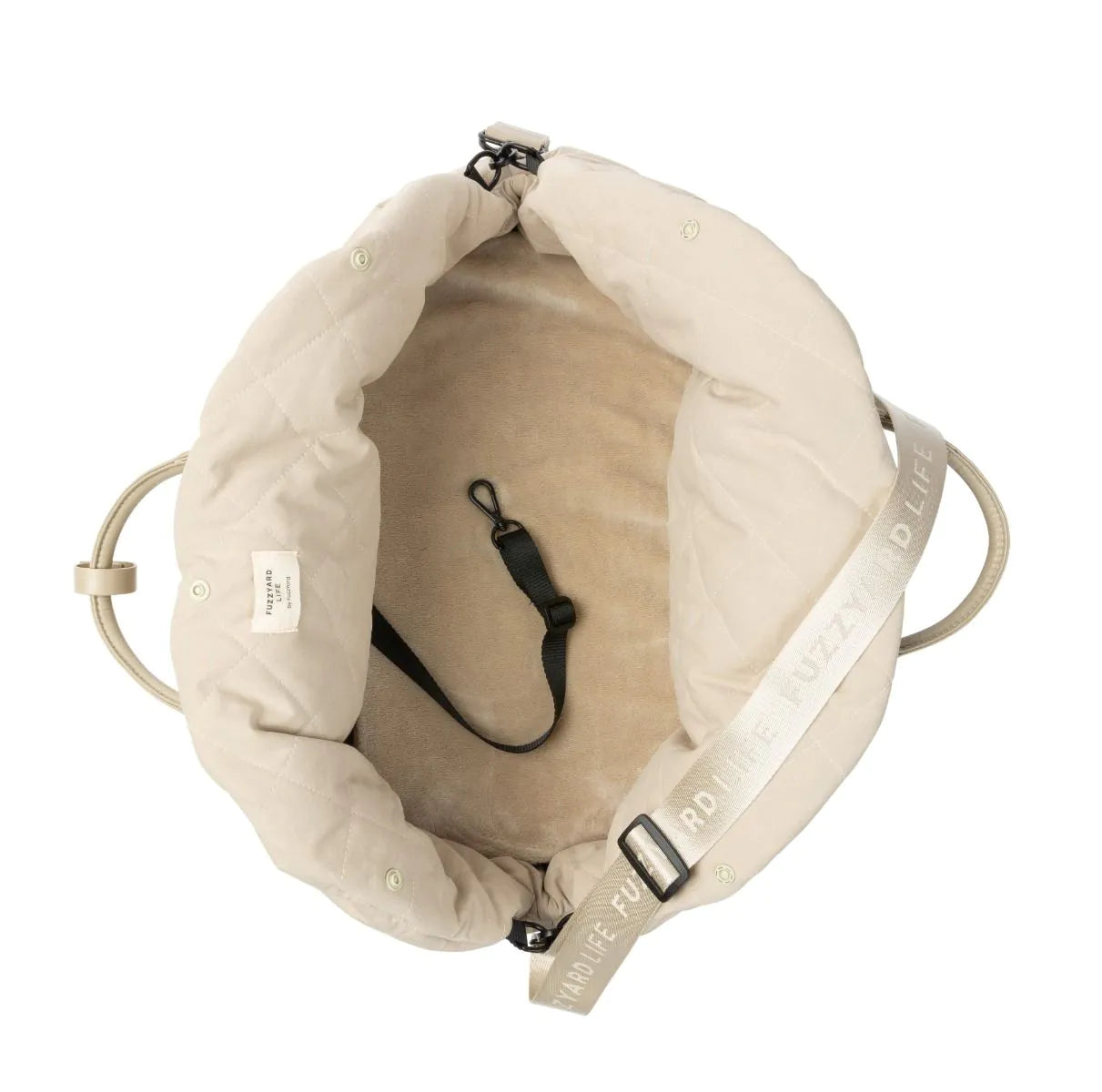 Fuzzyard - Hundetasche und Autositz in beige