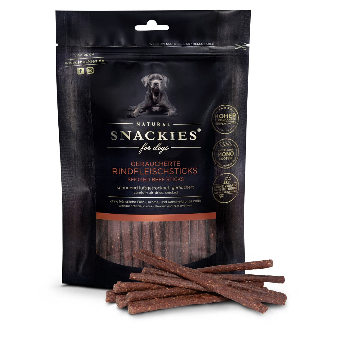 Snackies - Geräucherte Rindfleischsticks 170g