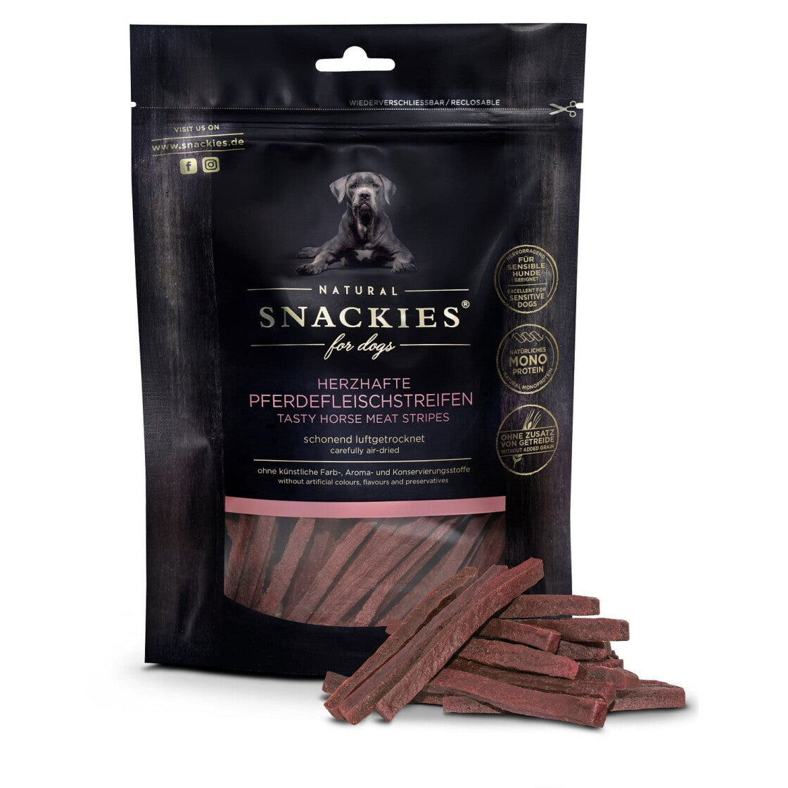 Snackies - Herzhafte Pferdefleischstreifen 170g