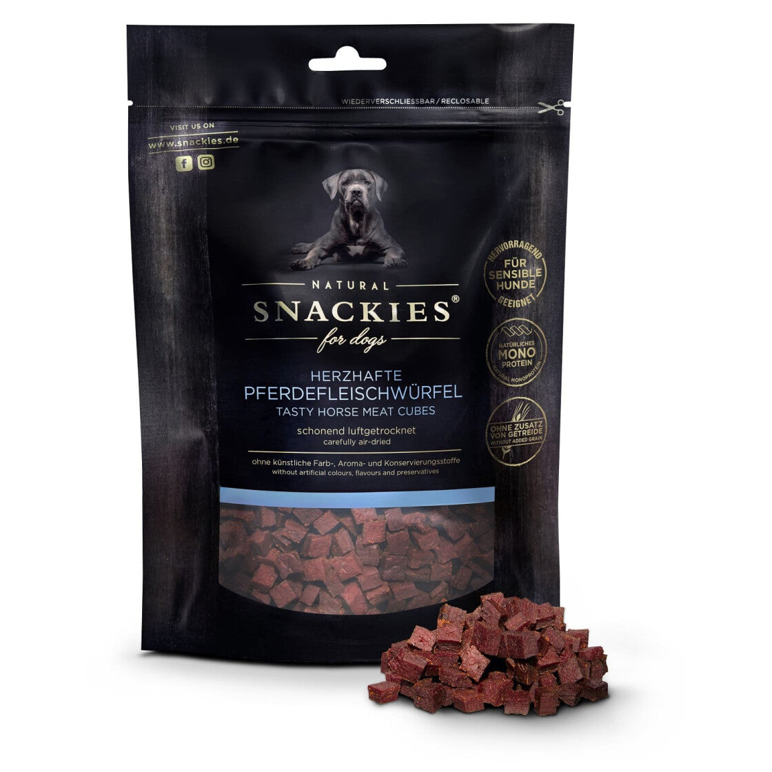Snackies - Herzhafte Pferdefleischwürfel 170g