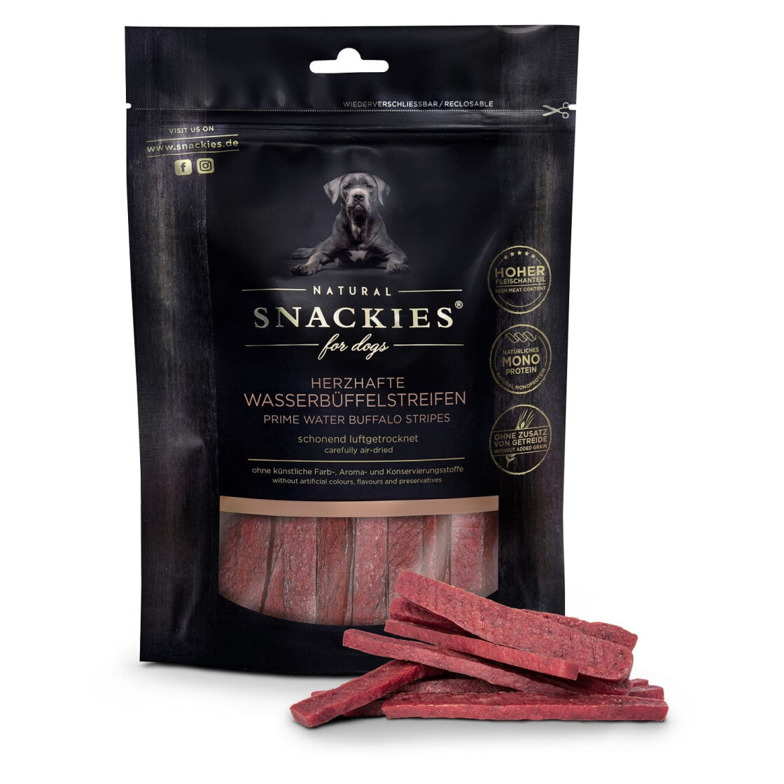 Snackies - Herzhafte Wasserbüffelstreifen 170g