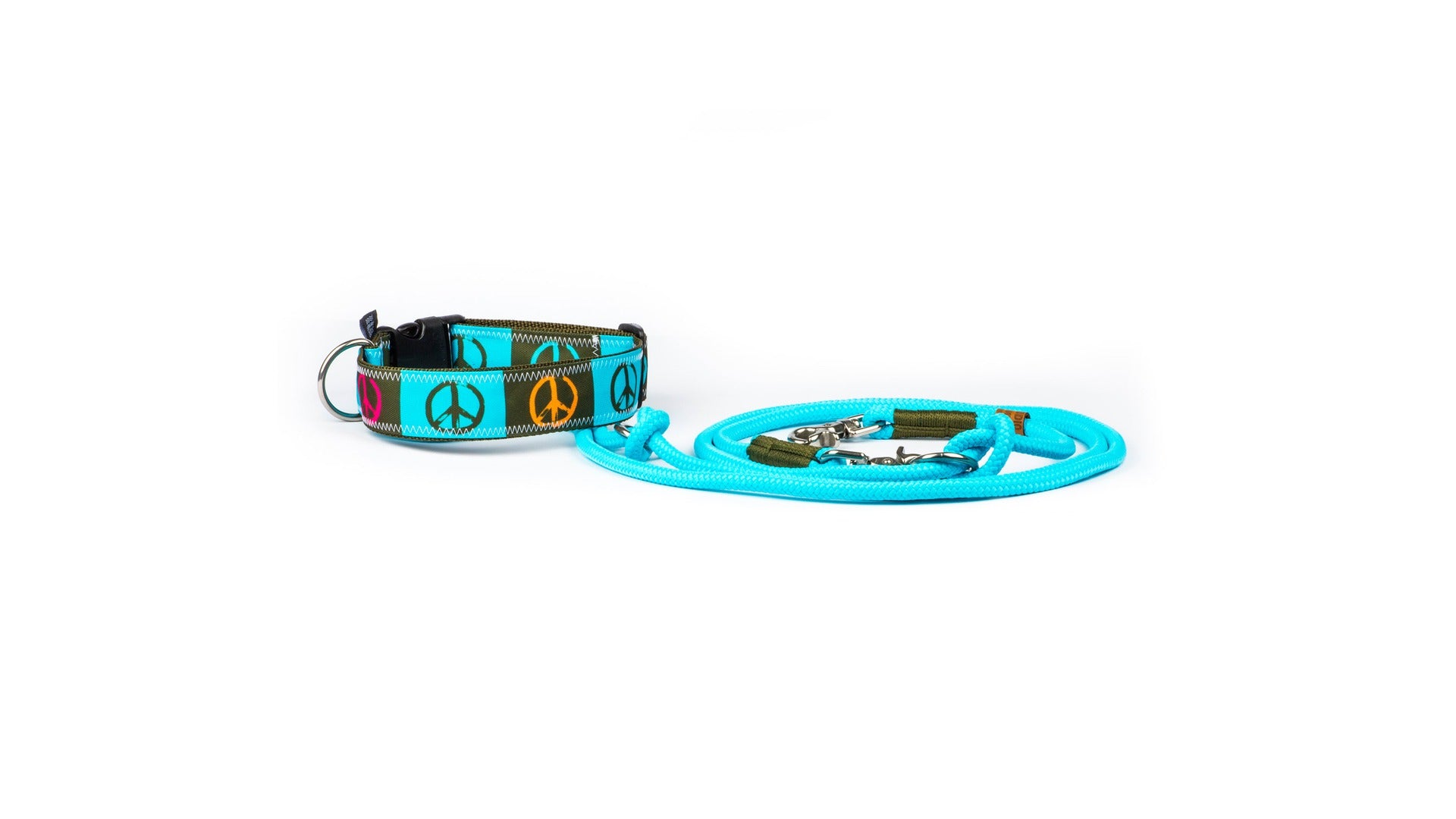 STUDIO AM MEER - Surfsegel Halsband "S - Peace in khaki und türkis"