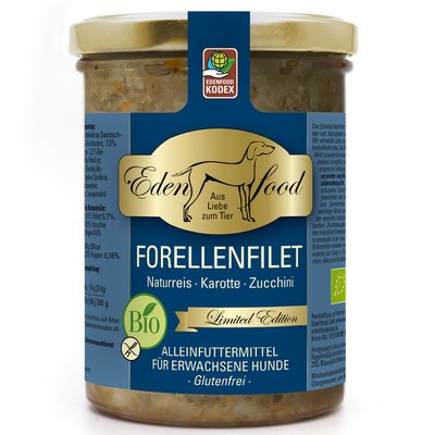 Edenfood - Hundemenü Forellenfilet (limited edition) 370g