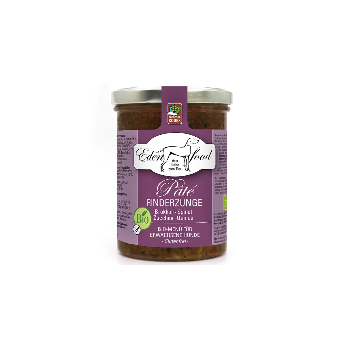 Edenfood - Hundemenü Bio-Rinderzungen Pâté 370g