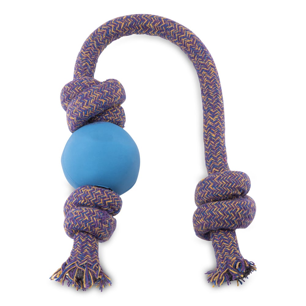 Beco Pet - Hundespielzeug "Ball with Rope" blau