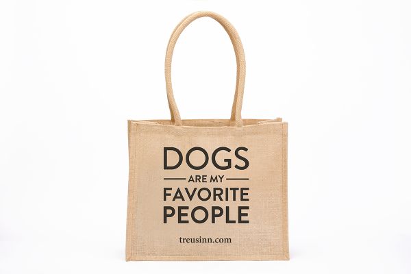 Treusinn - Shopper aus Jute "Dogs are my favorite..."
