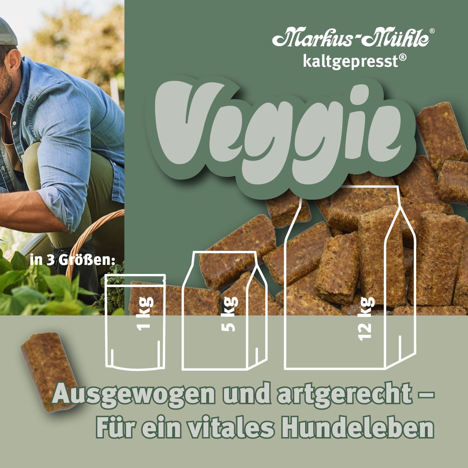 Markus Mühle - Kaltgepresstes Trockenfutter "Veggie" 1kg
