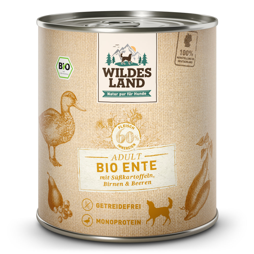 Wildes Land - Bio "Ente mit Süßkartoffeln, Birnen & Beeren" 800g