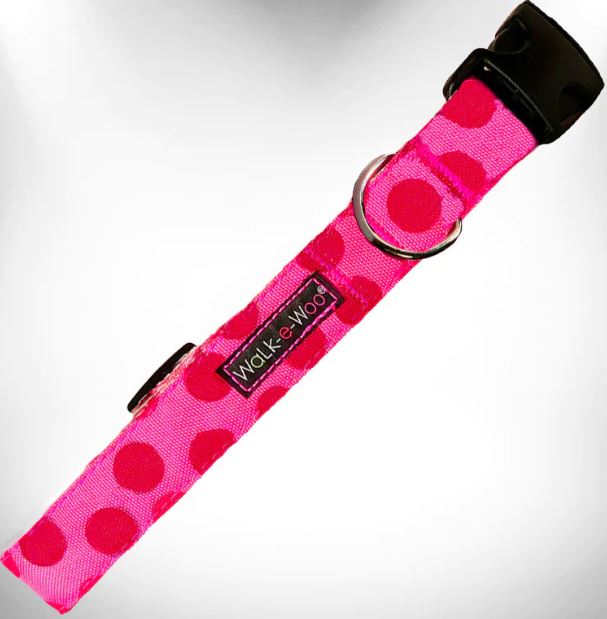 Walk-e-Woo - Halsband "Pink dot on pink" in S
