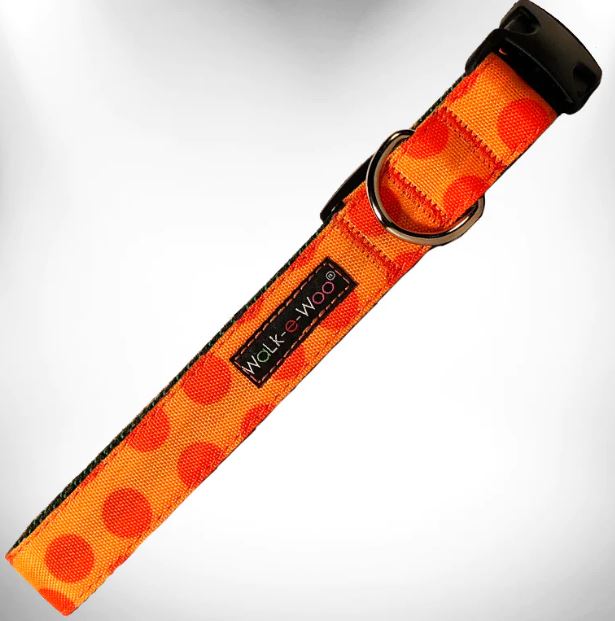 Walk-e-Woo - Halsband "Orange dot on orange" in L