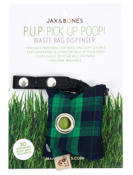 Jax and Bones - Gassibeutel Spender "Tartan Navy and Green"