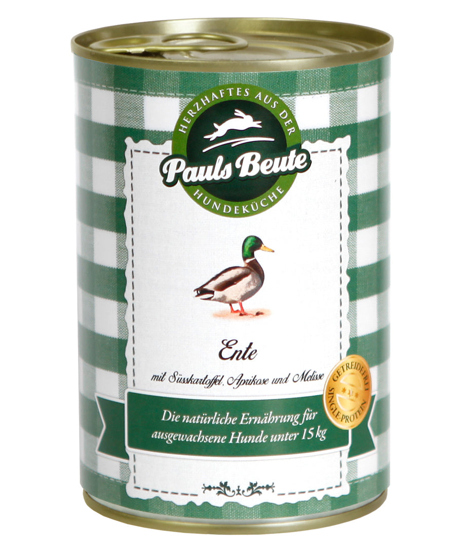 Pauls Beute "Ente getreidefrei - mit Süßkartoffel, Aprikose und Melisse" 400g