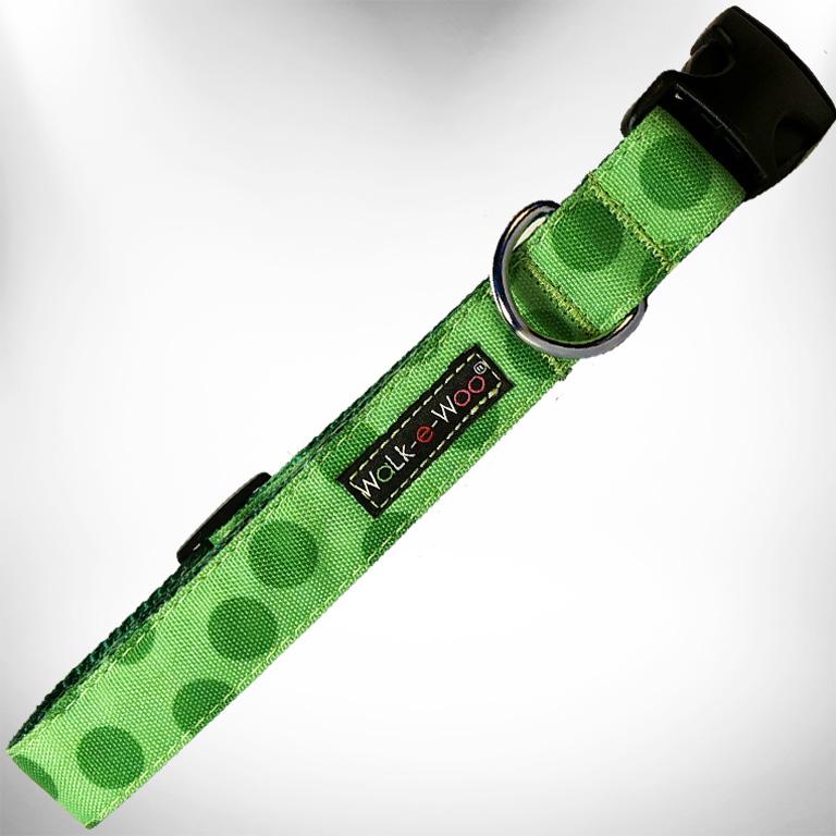 Walk-e-Woo - Halsband "Green Dots on Green"