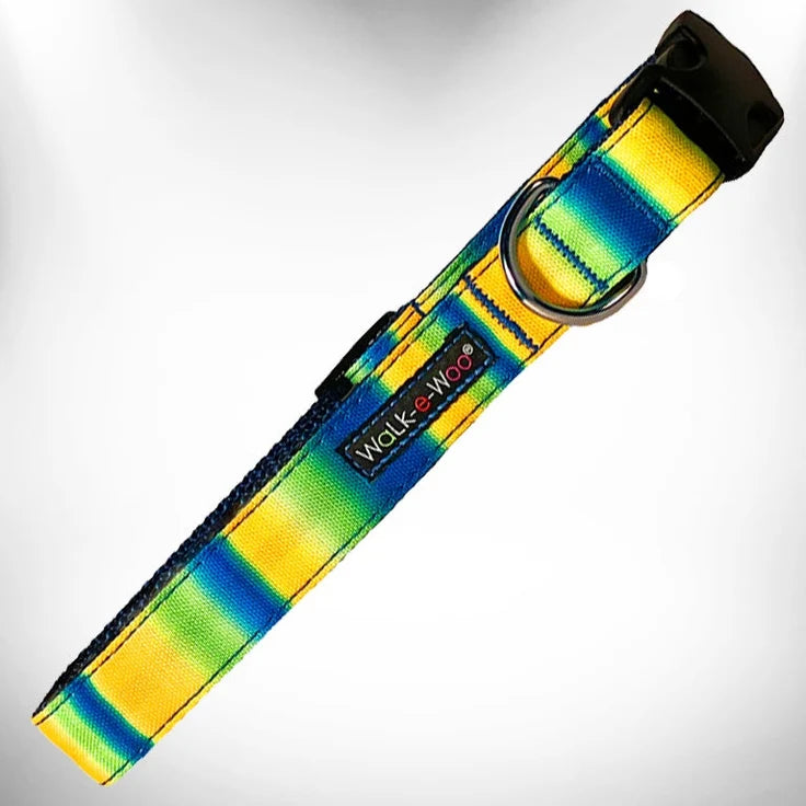 Walk-e-Woo - Halsband "Tie Dye Blue and Green"