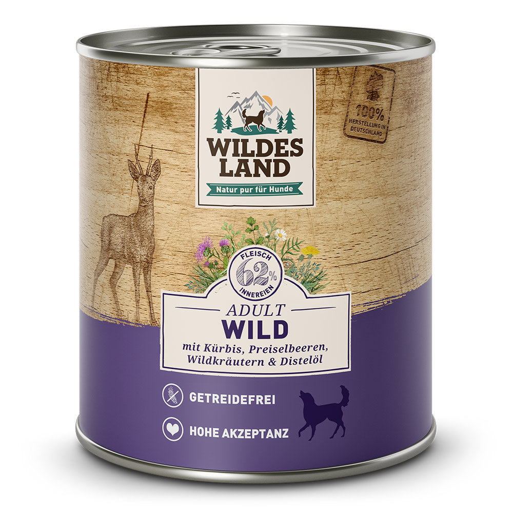 Wildes Land - Classic "Wild mit Kürbis, Preiselbeeren, Wildkräutern und Distelöl" 800g